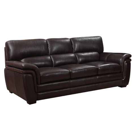 Andre Leather Sofa Dark Brown