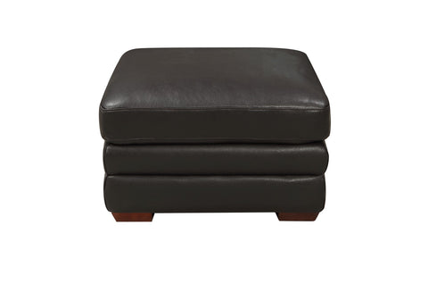 Andre Leather Ottoman Dark Brown