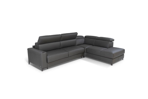 Eclettico Ice 3 Piece Ice Leather Sectional w/Sleeper