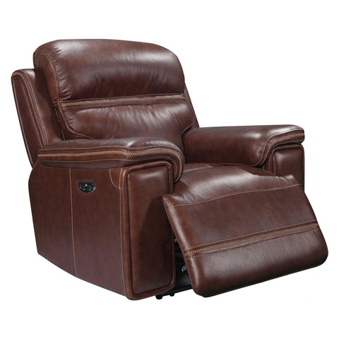 Fresno Power Leather Recliner Brown