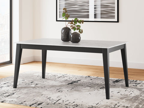 Jettaya Black / White Rectangular Dining Room Table