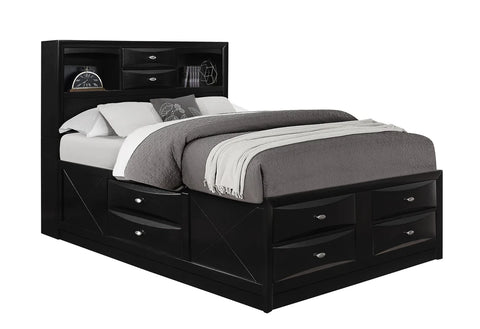 Linda - Black Full Storage Bed