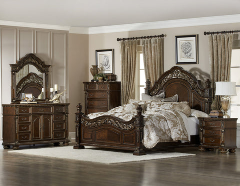 Catalonia Queen Bed with Dresser & Mirror