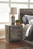 Derekson Multi Gray King Bed with Dresser Mirror & 2 Nightstand