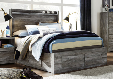 Baystorm Gray Queen Storage Bed with Dresser & Mirror