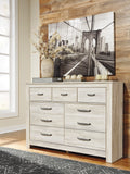 Bellaby Whitewash King Bed with Dresser Mirror & Nightstand