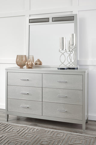 Olivet - Dresser and Mirror - Silver