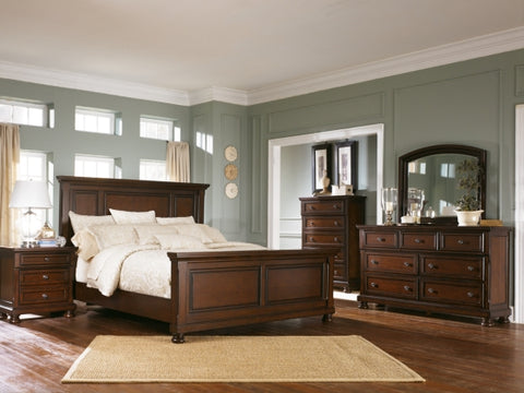 Porter King Panel Bed and Dresser with Mirror