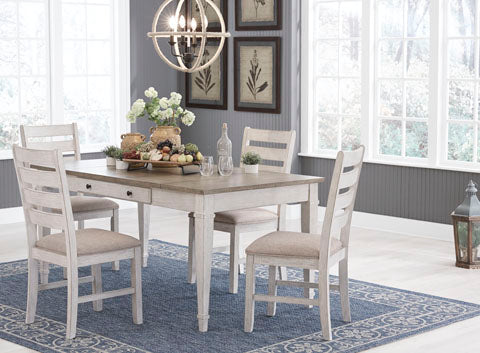 Skempton Dining Table & 4 Side Chairs - Grayish/White