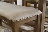 Moriville -  Double Upholstered Bench - Beige