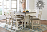 Find Ashley Bolanburg Antique White Pub Table and 4 Barstools at Marlo Furniture