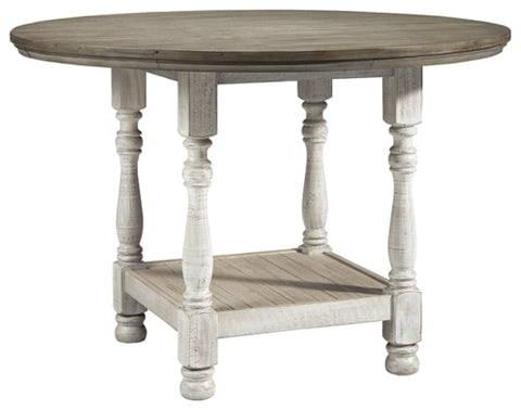 Havalance - Round Counter Height Dining Table - White/Gray
