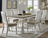 Havalance -  Rectangular Dining Room Table and 6 Side Chairs - White