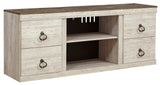 Willowton Large TV Stand with Fireplace Option