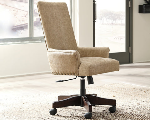 Baldridge-Rustic Light Brown  Upholstered. Swivel Desk Chair