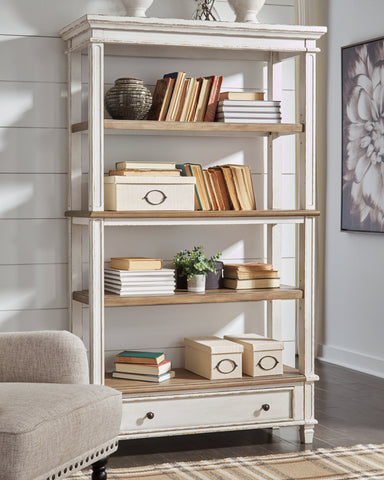 Realyn White/Brown Bookcase