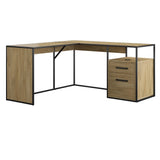 L- Shaped Desk - Natural Home Office JO137