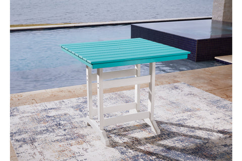Eisely - Outdoor Counter Height Dining Table - Turqoise/White