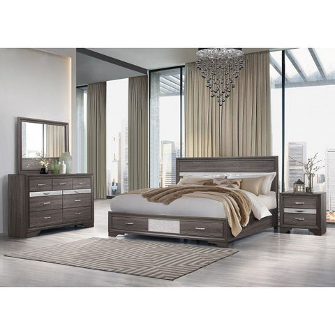 Seville Malamine Gray Queen Bed