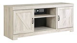 Bellaby Whitewash Large TV Stand with Fireplace Option
