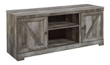 Wynnlow Gray Large TV Stand with Fireplace Option