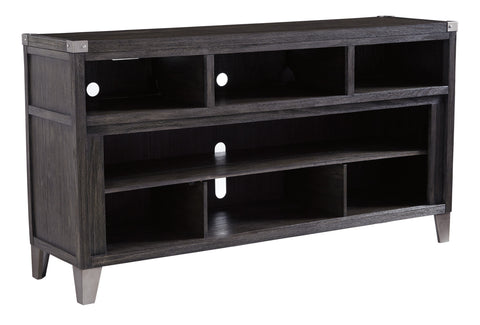 Todoe Gray Large TV Stand with Fireplace Option