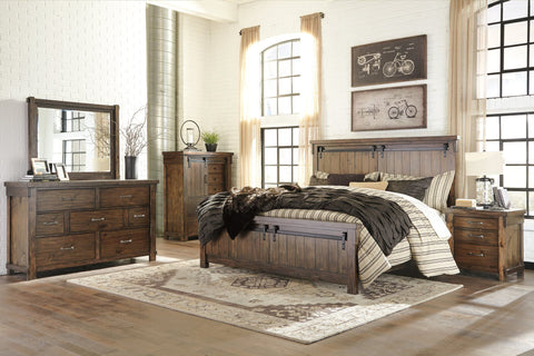 Lakeleigh Brown King Bed with Dresser Mirror & Nightstand