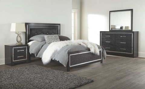 Kaydell Queen Bed with Dresser Mirror Chest & 2 Nightstands