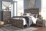Wynnlow Gray Queen Crossbuck Bed w/ Dresser & Mirror