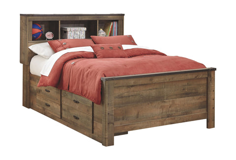 Trinell Full Bookcase Storage Bed - Brown