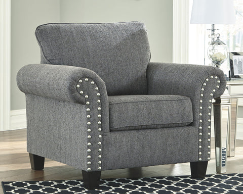 Agleno Charcoal Sofa Loveseat & Chair