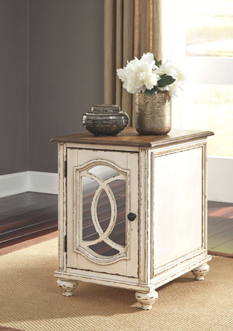 Realyn - Chair Side End Table - White/Brown