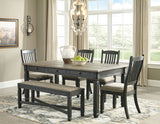 Tyler Creek Table, 4 Side Chairs & Bench