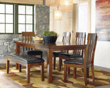 Ralene - Rectangular Dining Table & 4 Side Chairs & Bench - Dark Brown