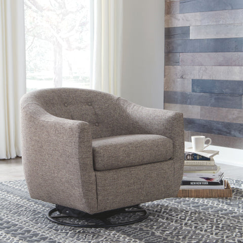 Upshur - Swivel Glider Accent Chair - Taupe