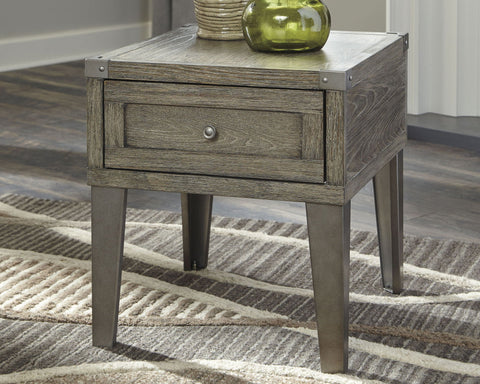 Chazney Rustic Brown Cocktail Table & 2 End Table