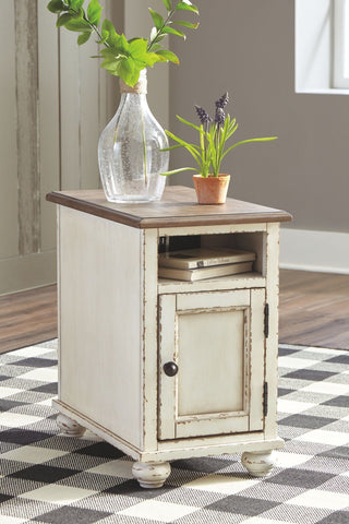 Chair Side End Table - Chipped white