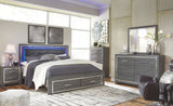 Lodanna Dresser, Mirror & King Panel Bed with Storage
