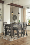 Caitbrook - Counter Height Dining Table & 4 Barstools - Gray