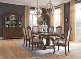 Charmond Brown Table, 4 Upholstered Side Chairs & 2 Upholstered Arm Chairs