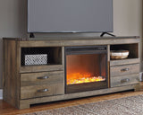 Trinell - 63" TV Stand with Fireplace - Brown