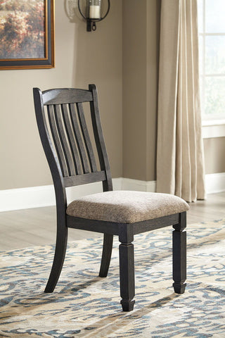 Tyler Creek - Dining Upholstered Side Chair - Black/Grayish Brown