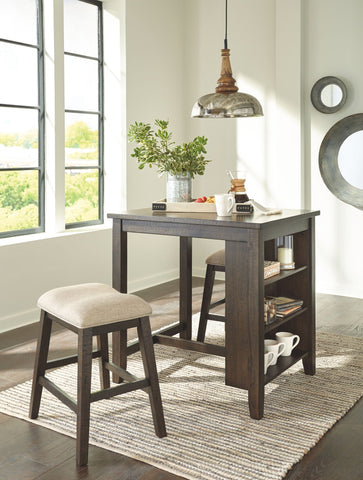 Rokane - Rectangular Dining Room Counter Table Set - Brown