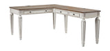 Realyn - Home Office L Shaped Desk - White/Brown