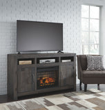 Mayflyn - 62" TV Stand with Fireplace - Charcoal