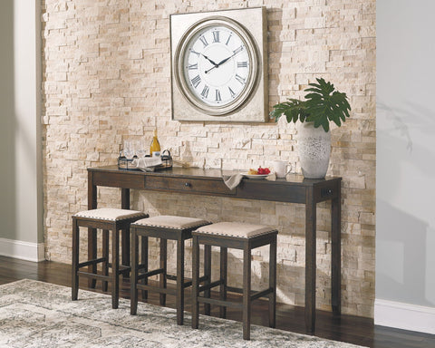 Rokane - Rectangular Dining Room Counter Table Set - Brown