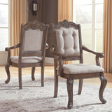 Charmond - Brown - Dining Upholstered Arm Chair