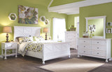 Kaslyn White Queen Bed w/ Dresser Mirror & Nightstand