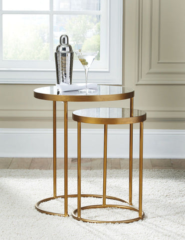 Majaci Gold Finish/White Accent Table (set Of 2) - Ashley shop at  Regency Furniture