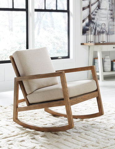 Novelda- Neutral Rocking Accent Chair - Ashley shop at  Regency Furniture